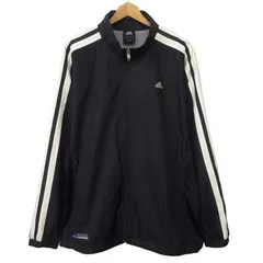 アディダス adidas 00s 太ライン ウィンドブレーカー ナイロンジャケット XO 黒