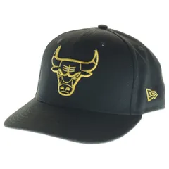 NEW ERA (ニューエラ) シカゴブルズ ロゴ刺繍 6パネルベースボールキャップ 帽子 ブラック