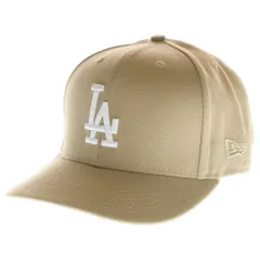 NEW ERA (ニューエラ) ロサンゼルス ドジャース 60周年記念 ロゴ刺繍 6パネルベースボールキャップ 帽子 ベージュ