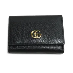 GUCCI グッチ GGマーモント コンパクトウォレット 三つ折り財布 ブラック 644407 レディース 中古 美品