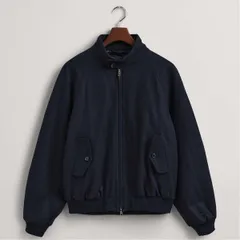 ガント メンズ アウター ジャケット・ブルゾン ウール ジャケット Gant Wool Harrington Jacket Blue ブルーのサムネイル