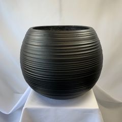 中型軽量植木鉢 丸型 黒 おしゃれ シンプル モダン 高級感 景行商事