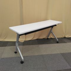会議テーブル（白）W1200×D450×H700mm 折りたたみテーブル完成品