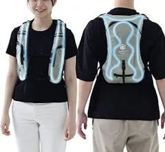 [山善] 冷水服 水冷服 DIRECTCOOL バッテリー付き フリーサイズ 水冷ベスト ペットボトルクーラー DC-B01S(G) グレーe