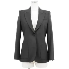SALE【新品同様】GUCCI グッチ テーラードジャケット サイズ 38 レディース 2015年モデル ポリエステル × ウール ストレッチギャバジン 1B 本切羽 サイドベンツ アウター チャコール イタリア製のサムネイル