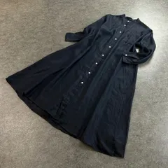 JOURNAL STANDARD relume ジャーナルスタンダード レリューム 長袖 フレンチリネンフレアワンピース ポケット 無地 ブラック 黒 フリーサイズ 24-040-462-1020-1-0