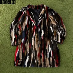 ザラ ZARA マルチカラー フェイクファー コート m 0305