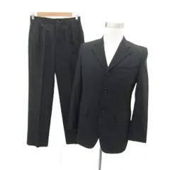 タケオキクチ TAKEO KIKUCHI スーツ セットアップ 上下 テーラードジャケット ミドル丈 シングルボタン スラックスパンツ テーパードパンツ アンクル丈 無地 1 S 黒 ブラック JJ070-48003AA /SY1 ■GY58