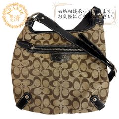 極美品】COACHショルダーバッグシグネチャーキャンバス×レザー F15067