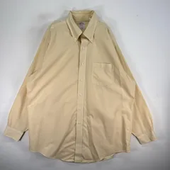 古着 ブルックスブラザーズ Brooks Brothers 長袖シャツ TRADITIONAL FIT 胸ポケ ボタンダウン L  イエロー系 ストライプ メンズ