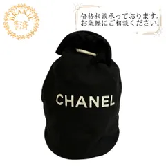 CHANEL シャネル 巾着 スポーツ プールバッグ ノベルティ ロゴ キャンバス ショルダーバッグ ブラック レディース