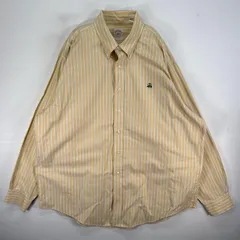 古着 ブルックスブラザーズ Brooks Brothers 長袖シャツ ロゴ 刺繍 ストライプ 346 XL  イエロー系 マルチカラー メンズ