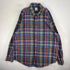 古着 ブルックスブラザーズ Brooks Brothers 長袖シャツ 胸ポケ 346 ボタンダウン 2XL マルチカラー チェック メンズ