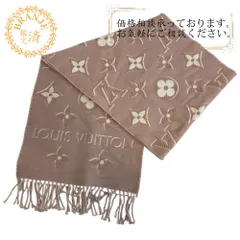 LOUIS VUITTON ルイヴィトン M78237 フリンジ LV エセンシャル シャイン モノグラム ジャカード ウール マフラー ピンク レディース