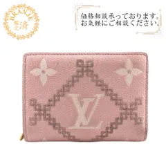 LOUIS VUITTON ルイヴィトン M81212 コンパクトウォレット ポルトフォイユ クレア モノグラム アンプラント ブロデリー レザー 二つ折り財布 ピンク レディース