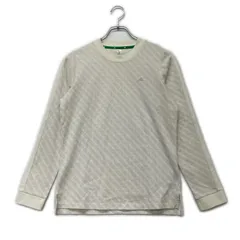 中古 レディース アディダスゴルフ adidas GOLF 長袖シャツ L 白系 ホワイト モックネック 総柄