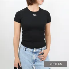 ■DIESEL ディーゼル 半袖Tシャツ A19910 0JMBA T-ELE-LONG-OD オーバルDロゴ レディース SS TEE Uネック クルーネック ブランド