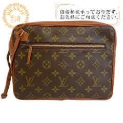 LOUIS VUITTON ルイヴィトン ヴィンテージ ハンド セカンドバッグ  サックスポ モノグラム  モノグラム クラッチバッグ ブラウン メンズ