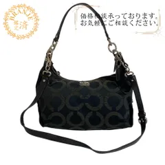 COACH コーチ 14337  2way ハンドバッグ オプアート キャンバス ショルダーバッグ ブラック レディース