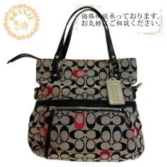 COACH コーチ 21189 シグネチャー キャンバス ハンドバッグ ブラック レディース