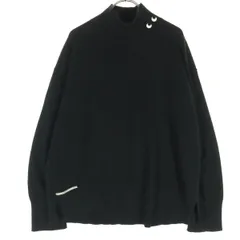 UNIQLO ユニクロ ANYA HINDMARCH  アニヤハインドマーチ コラボ カシミヤ ワンポイントロゴ 長袖 ハイネック セーター L ブラック レディース 古着