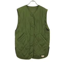 JaVa ジャバ ノースリーブ ロング 中綿ベスト S カーキグリーン レディース 古着