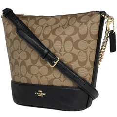 【在庫一掃】 コーチ COACH シグネチャー ショルダーバッグ 斜め掛け ショルダーバッグ コーティングキャンバス ブラウン ブラック Ｆ76669 レディース 【中古】
