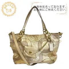 COACH コーチ 14833 2way ターンロック インレイド オプアート レザー 