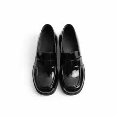 ブラック エナメル ローファー レディース 靴 240