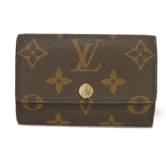 LOUIS VUITTON ルイ・ヴィトン ミュルティクレ 6 現行 LVロゴ フラワー 6連 キーフック クロスグレイン ブラウン 新型 RFID ICチップ モノグラム アルマニャック キーケース M62630