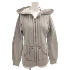 ディーゼル DIESEL ジップアップパーカー スウェット XS 長袖 グレー フード付き 裏起毛 ステッチ /GV ■GY53