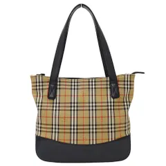 バーバリー BURBERRY バッグ レディース ブランド トートバッグ ハンドバッグ キャンバス ベージュ ブラック チェック おしゃれ 【中古】