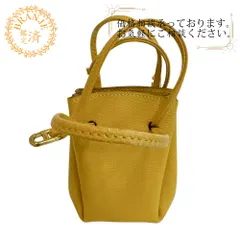 HERMES エルメス 巾着 ヴェスパ レザー ポーチ イエロー 小物入れ 