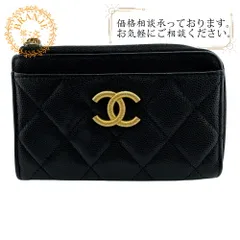 CHANEL シャネル  マトラッセ   キャビアスキン レザー コインケース ブラック レディース