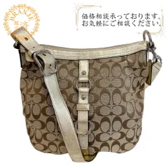 COACH コーチ F14446 シグネチャー キャンバス ショルダーバッグ ベージュ レディース