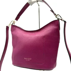 ケイトスペード kate spade ショルダーバッグ 2way レザー シボ革 紫 パープル ハンドバッグ クロスボディ ゴールド金具 レディース