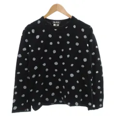 ブラックコムデギャルソン BLACK COMME des GARCONS AD2009 Tシャツ ロンT M 黒 ブラック 白 ホワイト ドット柄 ラウンドネック 長袖 /FF ■GY62
