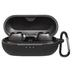 【人気商品】For Anker Soundcore Liberty Neo 2 ケースシリコン製 全面保護 落下防止 キズ防止 耐衝撃 装着充電可能 軽量小型 カラビナ付き(ブラック)