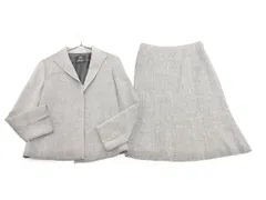 23区 シルク混 ラメ セットアップ ジャケット スカート スーツ size上38した32/黒 ■◇ レディース