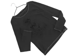 Calvin Klein カルバンクライン 長袖 プリント プルオーバー カットソー sizeM/黒 ■◇ レディース