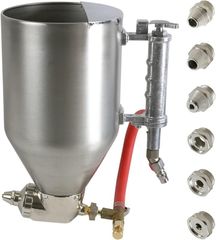 LETIZIA1212 スプレーガン 圧送式 ステンレス ノズル6種 3.5L容量 リアルストーン パテ コーティング (メッキ)