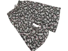 NATURAL BEAUTY BASIC ナチュラルビューティーベーシック ウエストリボン 花柄 ガウチョ パンツ sizeS/黒 ■◇ レディース