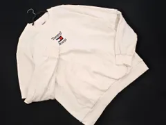 tommy jeans トミージーンズ ロゴ 刺繍 2WAY トレーナー スウェット sizeM/白 ■◇ メンズ