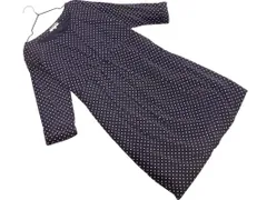 NATURAL BEAUTY BASIC ナチュラルビューティーベーシック ドット ワンピース sizeM/紺 ■◇ レディース