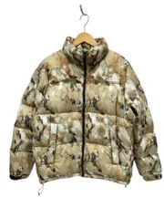 THE NORTH FACE (ザノースフェイス) NOVELTY NUPTSE JACKET ノベルティーヌプシジャケット 総柄 ダウンジャケット ND92336 M ホワイト×グリーン系 メンズ/028