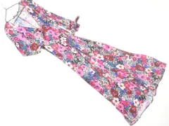 ZARA ザラ Vネック 花柄 ワンピース sizeXS/黒ｘピンク ■◇ レディース