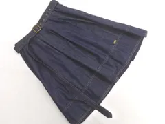 BURBERRY バーバリー ブルーレーベル ベルテッド フレア デニムスカート size34/青 ■■ レディース