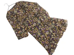 ZARA ザラ シフォン 花柄 Aライン ワンピース sizeS/茶 ■◇ レディース