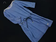 BLUE LABEL CRESTBRIDGE ブルーレーベル クレストブリッジ デニム ギャザー ワンピース size36/水色 ■◇ レディース