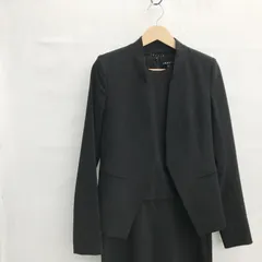 theory セオリー ブラックスーツ フォーマル 01-9904222 01-5105504  ウール ノーカラージャケット ワンピース ノースリーブ クルーネック 0 ブラック 礼服 喪服 日本製 レディース ファッション _225021